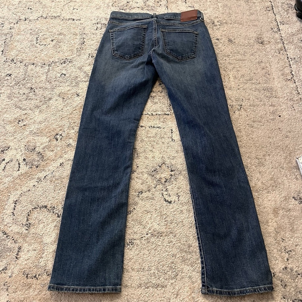 Abercrombie & Fitch Kennan Straight Medium Blue Wash Jeans Mens 30x32 Stretch - Picture 8 of 9